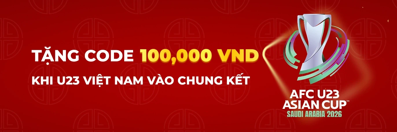 BOM88 Tặng Gift Code 100,000 VND khi U23 Việt Nam giành vé vào Chung Kết (20/01/2026)